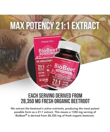 BioBeet Max Strength Beet Root Capsules - 21:1 Concentrate - 28,350mg Organic Beetroot - With BioPerine for Enhanced Absorption (60 Capsules) - Buy Online on GoSupps.com