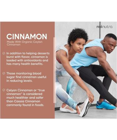 NUI NUTRA Organic Ceylon Cinnamon Supplement 1200mg - 120 Capsules | Gluten Free & Non GMO for Cardiovascular Support - Buy Online on GoSupps.com