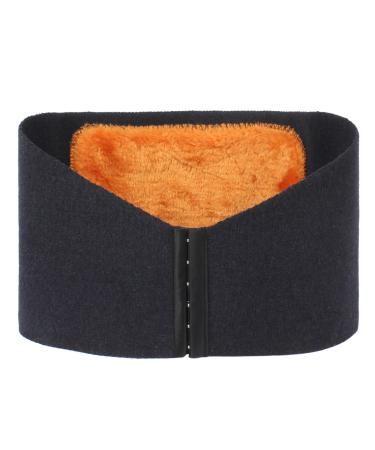 Women Men Winter Thicken Thermal Plush Waist Warmer Adjustable Hook Lumbar Support Belt Stomach Warming Protector Wrap Back Brace Band Black