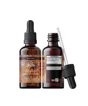 Chaga Tincture Wild Harvested Chaga Extract (Inonotus obliquus) Dried Mushroom 2 Fl Oz (Pack of 1)