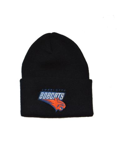 adidas Classic Cuffed Beanie Hat - NBA Cuff Winter Knit Baskteball Cap Charlotte Bobcats - Black