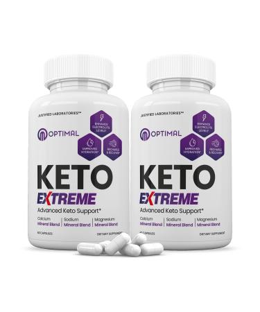 (2 Pack) Optimal Keto Extreme Pills 1675MG New & Improved Formula Contains Apple Cider Vinegar Extra Virgin Olive Oil Powder Green Tea Leaf 120 Capsules