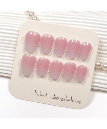 20Pcs Semi Cured Gel Nail Strips Self-Adhesive Gel Nail Stickers Long Lasting Waterproof Gel Nail Polish Wraps Salon-Quality Manicure Set for Women Girls Kids DIY Decorations - Clear Pink Gradient - Buy Online on GoSupps.com