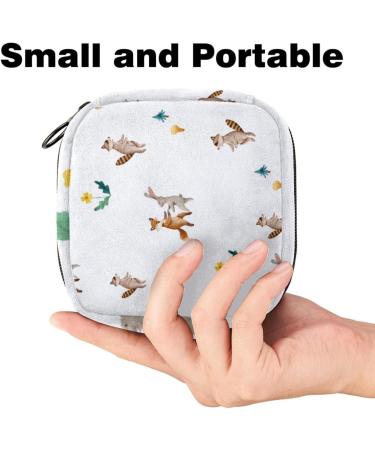 Cartoon Fox & Rabbits Sanitary Napkin Storage Bag - Portable Period Pocket for Women & Teen Girls - Menstrual Cup Holder - Colorful & Silent Insert Holder - Buy Online on GoSupps.com