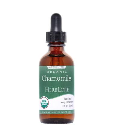 Herb Lore Organic Chamomile Tincture - Liquid Chamomile Drops for Babies & Adults - Melatonin-Free Sleep Supplement (2 fl oz) 2 Fl Oz (Pack of 1)