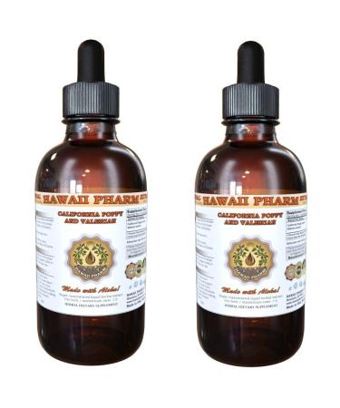 California Poppy and Valerian Liquid Extract Organic California Poppy (Eschscholzia Californica) and Valerian (Valeriana Officinalis) Tincture Supplement 2x4 oz 8 Fl Oz (Pack of 1)