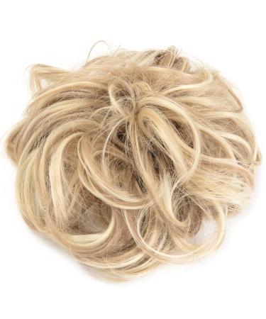 Lelinta Wavy Curly Messy Donut Hair Bun Extension Dark Ginger Mix Bleach Blonde - One Size - Buy Online on GoSupps.com