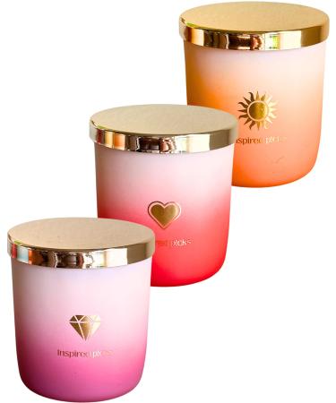 Brighten My Day 3 Candle Gift Set Purple Red and Orange Scented Candles