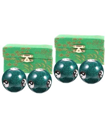 JECOMPRIS MASSAGE TOOLS 4 Pieces Health Massage Handball Baoding Balls Chinese Hand Ball Massageball Stress Ball for adult massage devices made of metal hand massage devices Sport