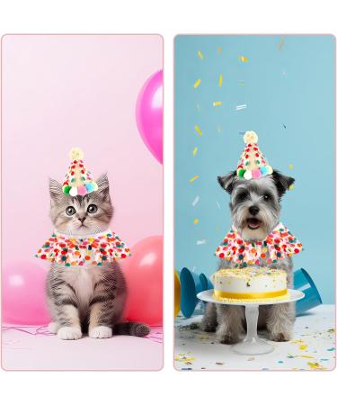 Andibro Cat Puppy Princess Costumes Kitten Small Dog Birthday Bandana Scarf and Party Hat Cute Lace Bandana Bib Scarf Crown Hat Pet Birthday Party Decorations Set Colorful Dots Cat Accessories - Buy Online on GoSupps.com
