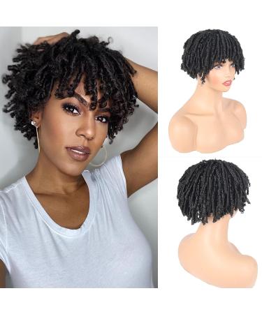 SCENTW Dreadlock Hair Topper Wig - Short Synthetic Afro Hair Half Wig with Clip-In Braided Hair Pieces for Men and Women, 1b Color - Buy Online on GoSupps.com
