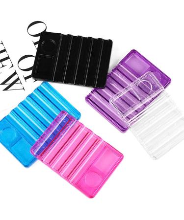 Worparsen Nail Art Palette Eye-catching Vivid 7 Slots Nail Art Brush Holder Compatible with Women Black - Buy Online on GoSupps.com