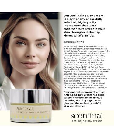 Scentinal Anti-Aging Day Cream with Hyaluronic Acid - Hydrating 50ml for Radiant Youthful Skin | International Shipping Available - Buy Online on GoSupps.com