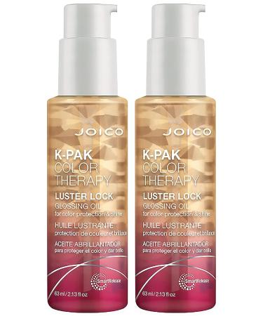 K-PAK Color Therapy Luster Lock Glossing Oil | For Color-Treated Hair | For Color-Protection & Shine | Tame Frizz | With Keratin & Argan Oil | 2.13 Fl Oz (Pack of 2)
