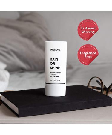 RAIN OR SHINE Anti Aging Face Sunscreen SPF 50 with Green Tea, Hyaluronic Acid, Vitamin C, Vitamin E Oil, Ginseng Extract, and Licorice Root - Facial SPF Moisturizer for Clear Skin - Fragrance Free 2.03 Fl Oz - Buy Online on GoSupps.com