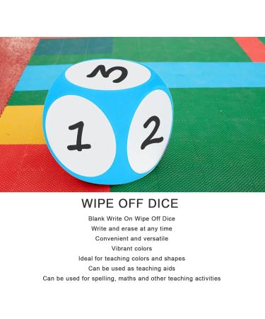 Fockety Write on Wipe Off Dice - 3.9in Blank EVA Dry Erase Cubes in Blue | Portable Teaching Aids for Writing Letters Numbers & Shapes | Vibrant & Cleanable - Buy Online on GoSupps.com