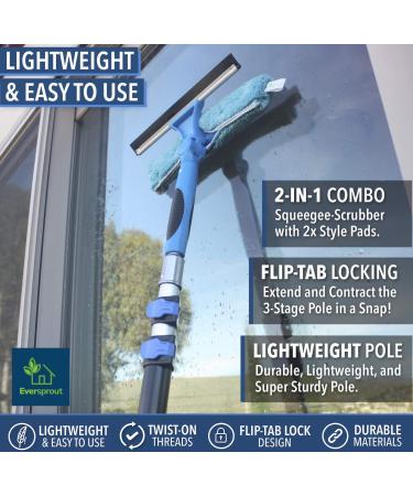 Eversprout 13ft Swivel Squeegee & Microfiber Window Scrubber Kit | Lightweight Extension Pole for Easy Window Cleaning - Buy Online on GoSupps.com