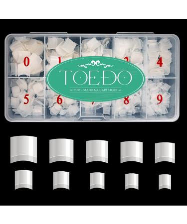 French Short Nail Tips for Acrylic Nails, TOEDO 1000PCS Short Style Half Cover False Nails Tips Artificial Fake Press on Nails for Nail Salons and DIY Nail Art with Box Natural