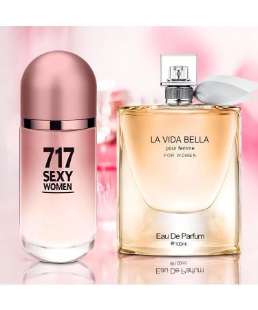Women Perfume 2PCS Combo La Vida Bella/717 Sexy Eau De Parfum Long Lasting Fragrance 3.4 Fl Oz Spray Each for Daily Used - Buy Online on GoSupps.com