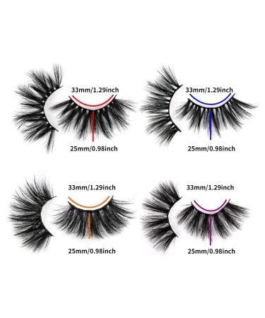 Mink Eyelashes 25mm Pack - HeyAlice Fluffy 8 Pairs, Long Strip Thick Volume Fake Lashes - Mixed 4 Styles - Buy Online on GoSupps.com