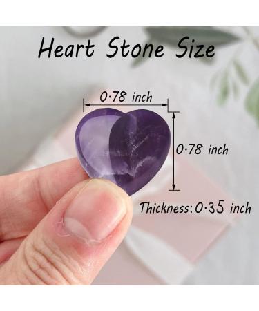 XIANNVXI 10 Pcs Amethyst Crystal Heart Stones - Natural Polished Pocket Gemstones for Reiki Healing and Gifts - Buy Online on GoSupps.com
