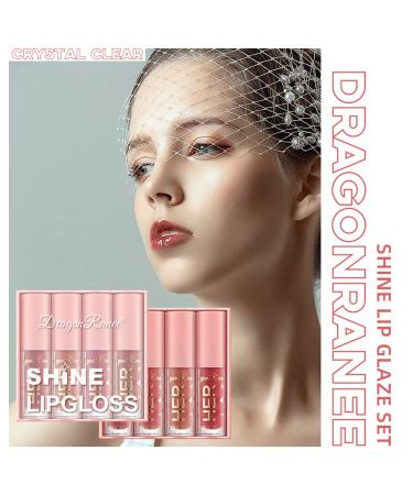 4PCS Moisturizing Lip Oil Gloss Set | Long Lasting Waterproof Formula | Non-sticky & Non-fade | Tinted Lip Stain Care Kit for Hydrated Lips - Buy Online on GoSupps.com