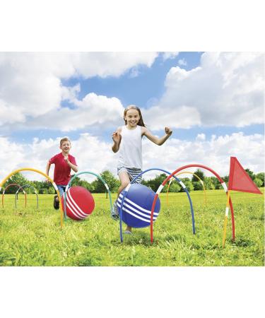 Kovot Giant Kick Croquet Game Set | Includes Inflatable Croquet Balls, Wickets & Finish Flags