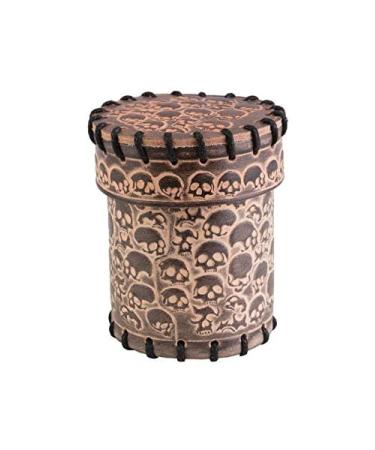 Q-Workshop Skull Beige Leather Dice Cup