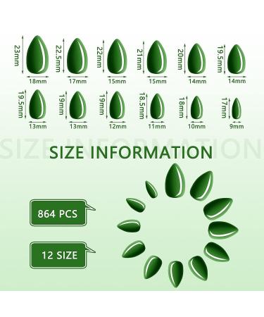 864 Short Almond Press on False Nails - Glossy Full Cover Colorful Artificial Nails for Nail Art Salon - Buy Online on GoSupps.com