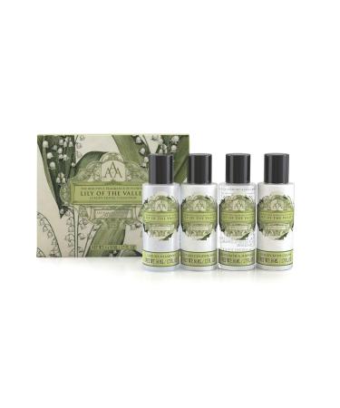AAA Floral Travel & Gift Collection - 4 x 50 ml Shower Gel Body Lotion Shampoo & Conditioner (Lily of the Valley) - TSA Approved Sizes for International Shipping - Buy Online on GoSupps.com