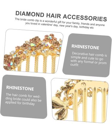 FRCOLOR hair jewelry rhinestone hair combs prom hair accessories wedding hair comb bridal hair comb wedding hair accessories bridal hair accessories alloy bride back of head Korean version - Buy Online on GoSupps.com
