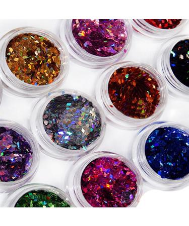 Sanwood Glitter Powder & Sequins for Nail Art - 12-Piece Multi-Color Set | International Shipping Available - Buy Online on GoSupps.com