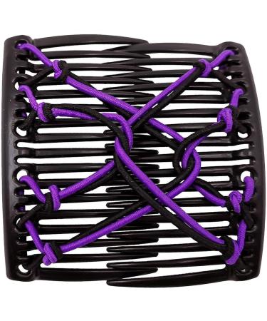 kawehiop Versatile Stretchy Hair Clip Double Slide Combs Creating Chic Bun Updos Purple 1Set 1Set Purple - Buy Online on GoSupps.com