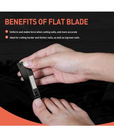 BEZOX Nail Clippers Set - Straight and Curved Blade - Premium Trimmer Cutter for Thick and Ingrown Nails - BLACK - Buy Online on GoSupps.com