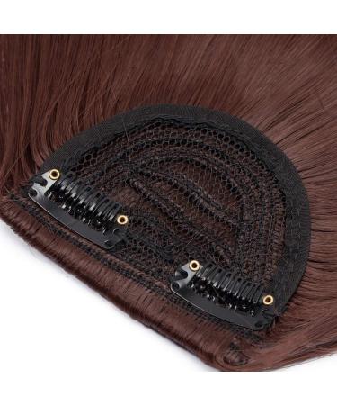 One Piece Hair Extensions Clip In Bangs Fake False Hair Piece Clip On Front Hair Bangs Fringe Cute - Medium Brown - Buy Online on GoSupps.com