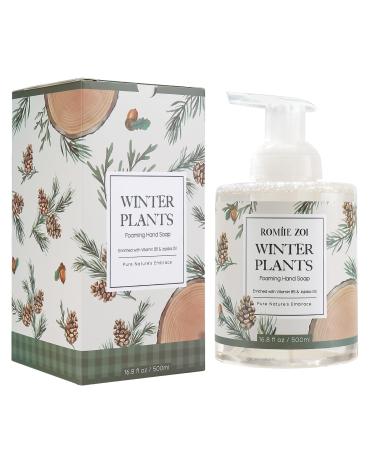 Christmas Foaming Hand Soap with Gift Box- Winter Plants Infused with Winter Pine Scent - 500ml/ 16.8oz Winter Plants - Winter Pine