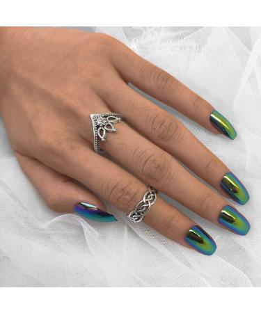 Sethexy Shiny Ballerina False Nails - Full Coverage Coffin Acrylic Nail Tips for Women & Girls - Discoloration Resistant - Buy Online on GoSupps.com