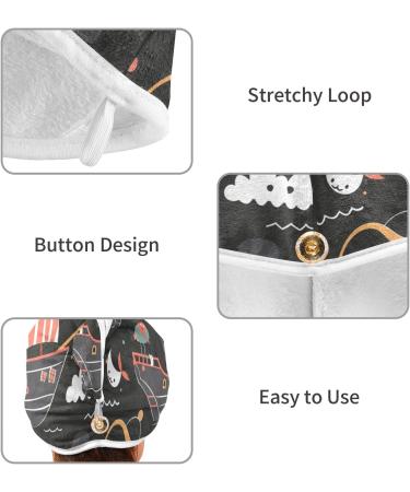 Pirate Ship3 Hair Towel 2 Pack | Super Absorbent Quick Dry Hair Turbans for Women & Girls - Buy Online on GoSupps.com