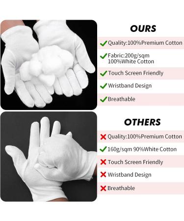 Sibba 2 Pairs Moisturizing Gloves - White Cotton for Overnight Bedtime, Heal Eczema, Repairs Rough & Cracked Hands - Hand Spa Treatment Gloves - Buy Online on GoSupps.com