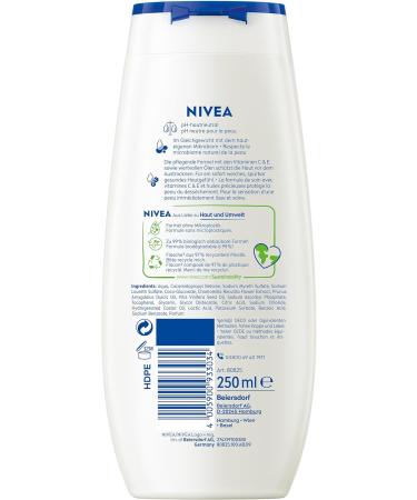 NIVEA Sensitive Shower Cream (250ml) pH Neutral with Chamomile Extract Moisturising Cream for Sensitive Soap-Free Skin - Buy Online on GoSupps.com