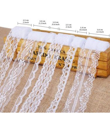 18 Rolls of 3.28 Yards White Lace Ribbon Trim for Crafting, Sewing, Gift Wrap, Wedding Decoration - LEOBRO Floral Lace Fabric - Buy Online on GoSupps.com