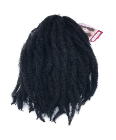 Coolbers 18 inch Black Marley Braids Hair Afro confused curly crochet braids hair extensions curly crochet twist braiding hair (18 inch 1b) 45.72 cm (1 Pack) 1b