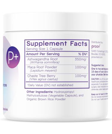 Proov Pro Natural Fertility Supplement | Support Progesterone Menopause Relief | Ashwagandha Maca Vitex Berry | 30 Herbal Capsules for Women - Buy Online on GoSupps.com