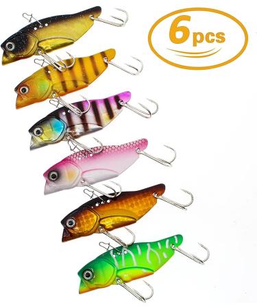 Ghanneey Fishing Spoon Lures 6pcs for Trout, Salmon, Bass, Crappie, Pike - Treble Feather Hooks and Spinner Blades Included - Buy Online on GoSupps.com