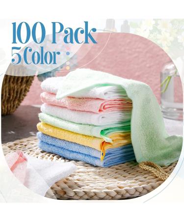 100 Pcs Bamboo Washcloths Towel Bulk - Soft & Absorbent 10x10 Inch Baby & Face Towel for Bathroom - Quick Drying & Reusable Bamboo Towels - Buy Online on GoSupps.com
