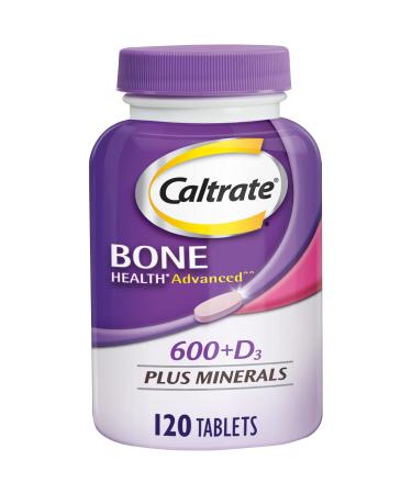 Caltrate 600 Plus D3 Plus Minerals Calcium and Vitamin D Supplement Tablets, Bone Health and Mineral Supplement for Adults - 120 Count 120 Count (Pack of 1) 600+D3 Plus Tablets