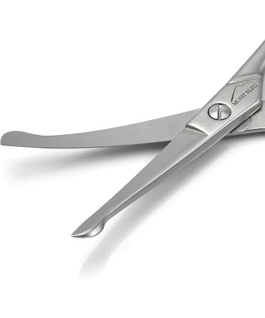 Mont Bleu Curved Nose & Ear Hair Scissors - 10 cm/4 Carbon Steel, Made in Italy - Buy Online on GoSupps.com