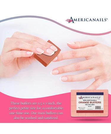 Americanails Mini Orange Buffers - Professional Salon Quality White Buffing Blocks (50 Ct) - Double-Sided 180/240 Grit - Pre-Polish Nail Buffing for Gel, Acrylic & Polish Application - Buy Online on GoSupps.com