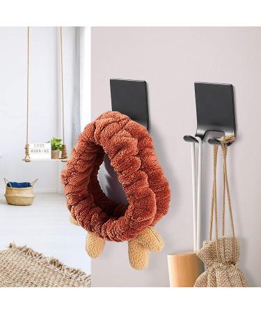 Grutti Razor Holder Shower - 2 Pack Multi-Purpose Stainless Steel Hooks | Self-Adhesive No Drill Towel & Razor Keeper for Bathroom Bedroom & Kitchen - Black - Buy Online on GoSupps.com