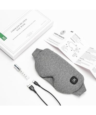 Aroma Season Heated Eye Mask Warm Compress for Eyes Cordless Heated Eye Masks Block light Rechargeable Washable Design Gift for Men Women(Grey) - Buy Online on GoSupps.com
